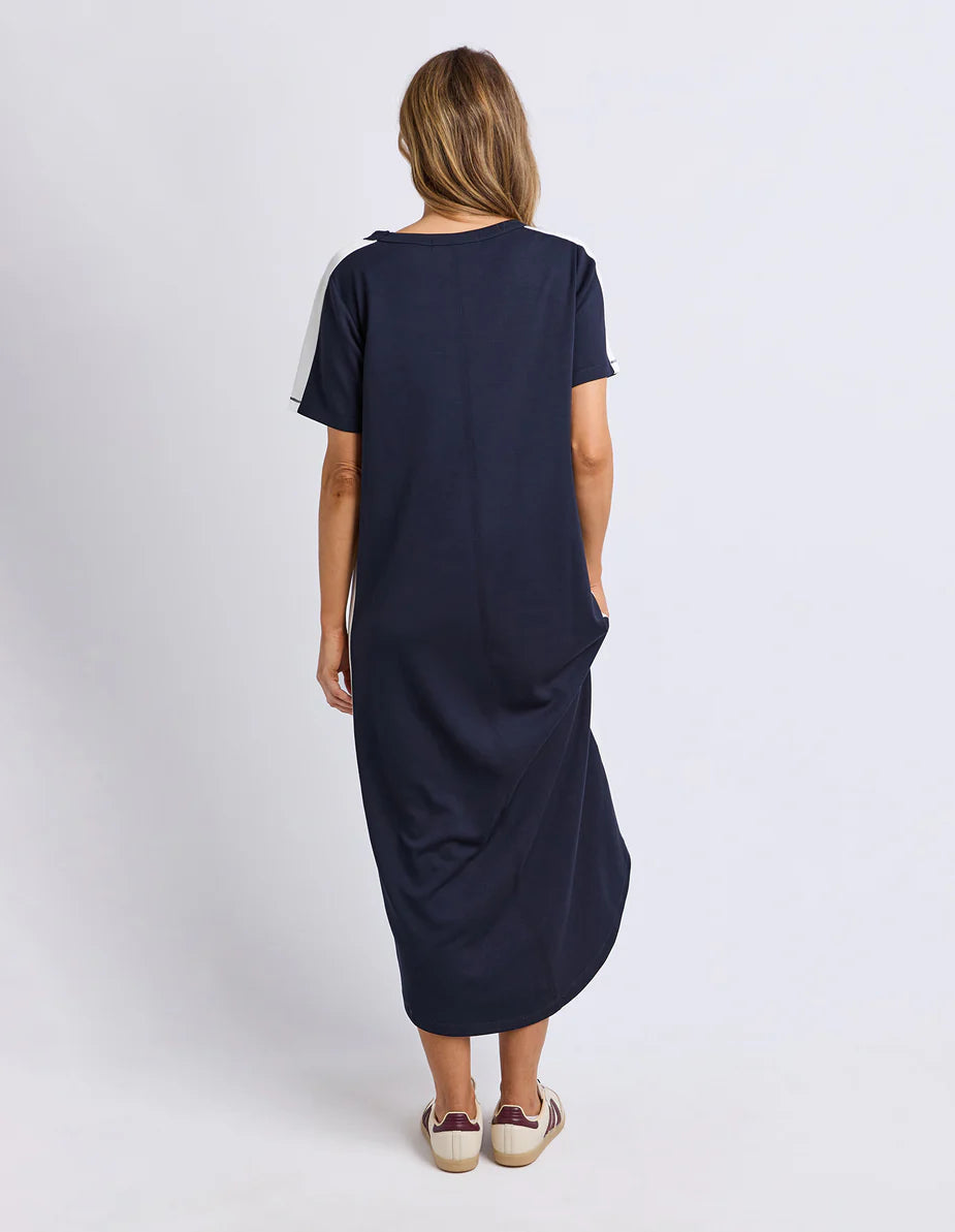 Foxwood Chicago Dress - Navy & White | Women's Everyday Sporty Midi Dress