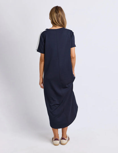Foxwood Chicago Dress - Navy & White | Women's Everyday Sporty Midi Dress