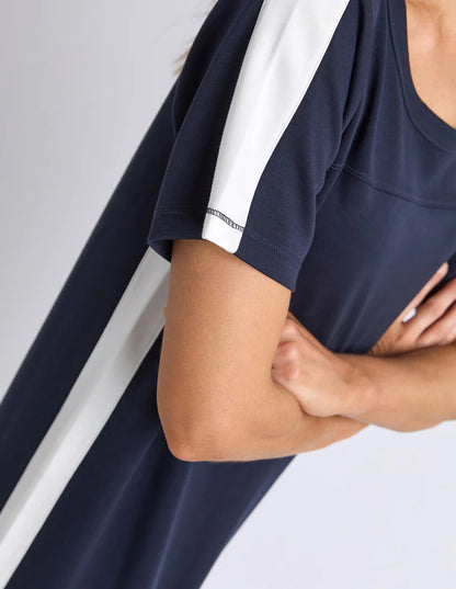Foxwood Chicago Dress - Navy & White | Women's Everyday Sporty Midi Dress