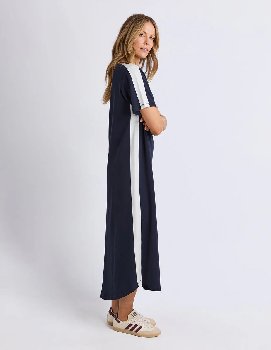Foxwood Chicago Dress - Navy & White | Women's Everyday Sporty Midi Dress