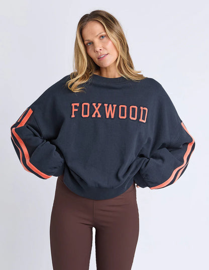 Foxwood Elevated Sunday Crew - Navy & Orange | Everyday Cotton Sweatshirt