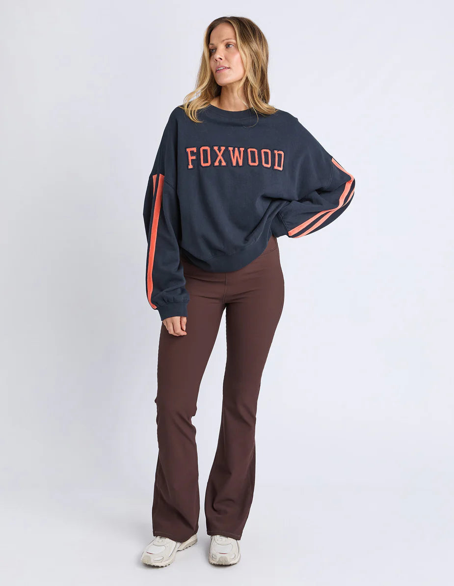 Foxwood Elevated Sunday Crew - Navy & Orange | Everyday Cotton Sweatshirt