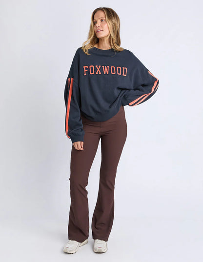 Foxwood Elevated Sunday Crew - Navy & Orange | Everyday Cotton Sweatshirt