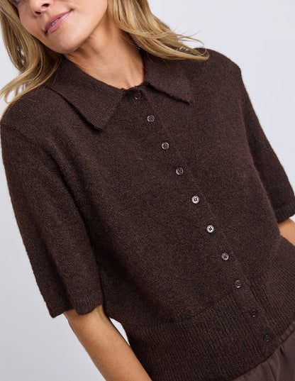 Close‑up of Coffee Bean knit texture and ribbed detailing.