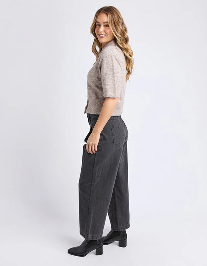 Side angle of the Foxwood Fernie Knit showing short sleeves and clean silhouette.