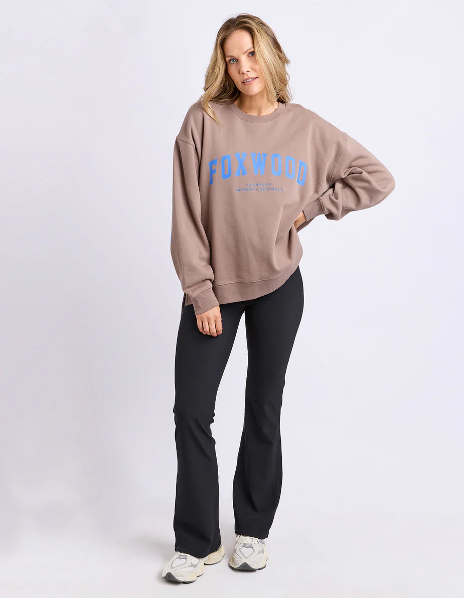 Foxwood Interval Crew - Brown & Blue | Women's Oversized Cotton Sweatshirt