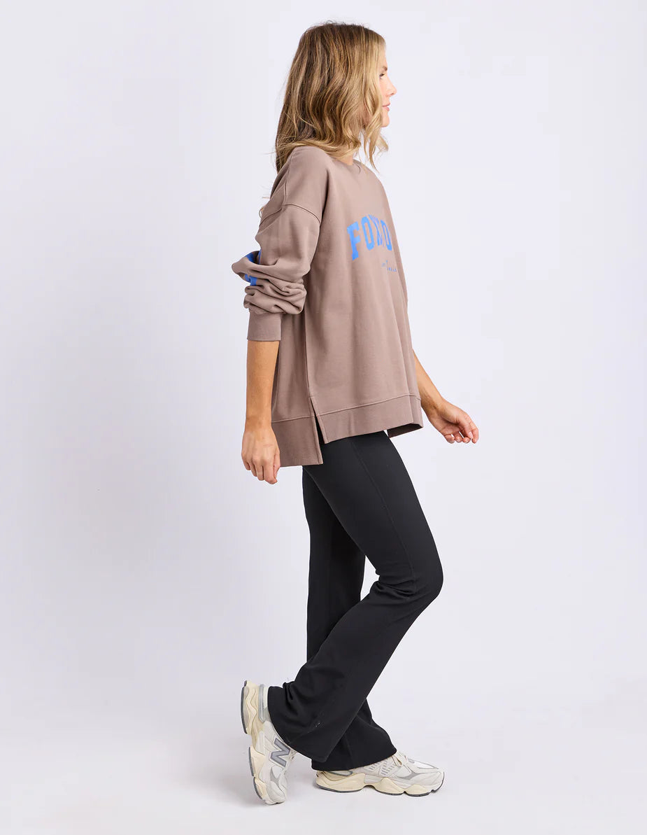 Foxwood Interval Crew - Brown & Blue | Women's Oversized Cotton Sweatshirt