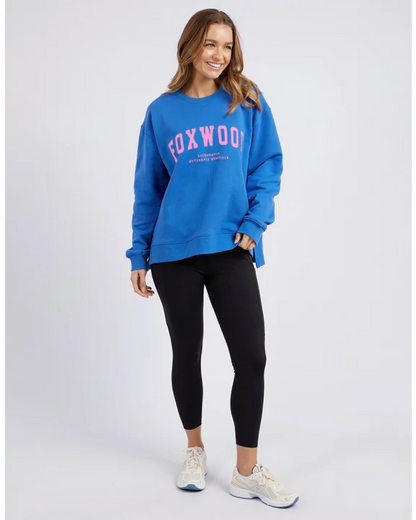 Foxwood Interval Crew - Cobalt & Neon Pink | Women's Oversized Relaxed Sweatshirt