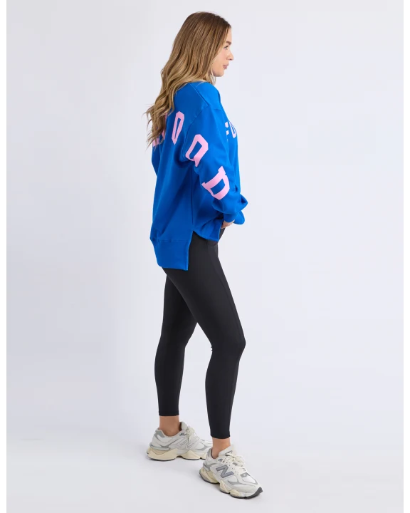 Foxwood Interval Crew - Cobalt & Neon Pink | Women's Oversized Relaxed Sweatshirt