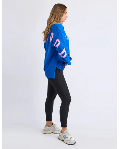Foxwood Interval Crew - Cobalt & Neon Pink | Women's Oversized Relaxed Sweatshirt
