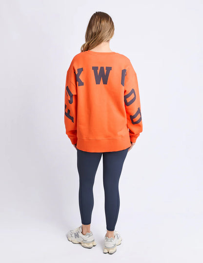 Foxwood Interval Crew - Orange & Navy | Women's Oversized Cotton Sweatshirt