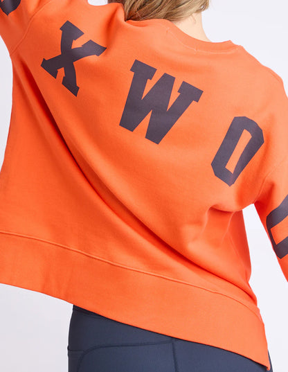 Foxwood Interval Crew - Orange & Navy | Women's Oversized Cotton Sweatshirt