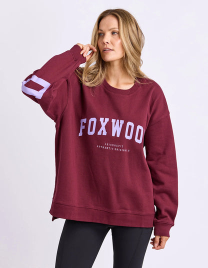 Foxwood Interval Crew - Port & Lilac | Women's Oversized Cotton Sweatshirt