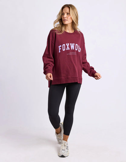 Foxwood Interval Crew - Port & Lilac | Women's Oversized Cotton Sweatshirt