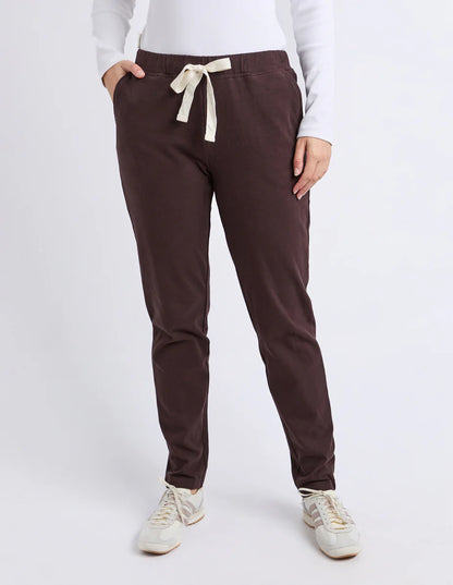 Foxwood Monday Pant - Coffee | Women's Cotton Drawstring Lounge Pant