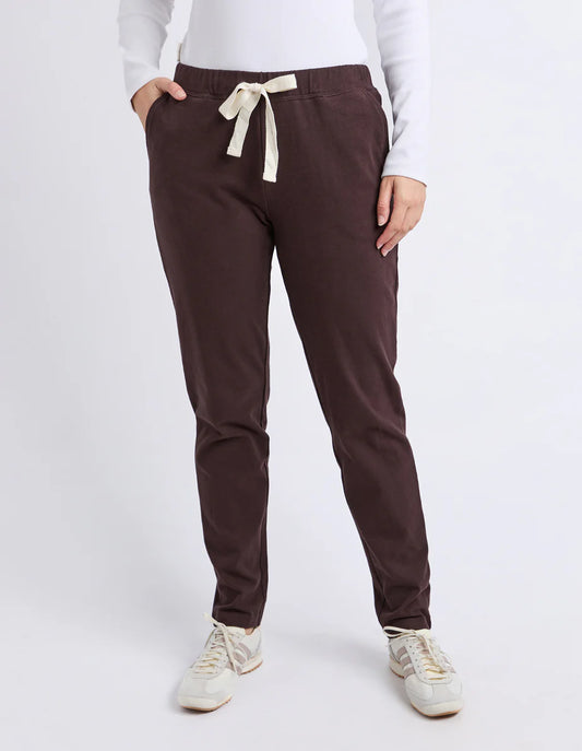 Foxwood Monday Pant - Coffee | Women's Cotton Drawstring Lounge Pant