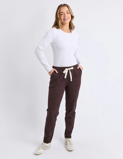 Foxwood Monday Pant - Coffee | Women's Cotton Drawstring Lounge Pant