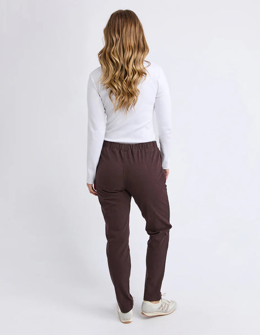 Foxwood Monday Pant - Coffee | Women's Cotton Drawstring Lounge Pant