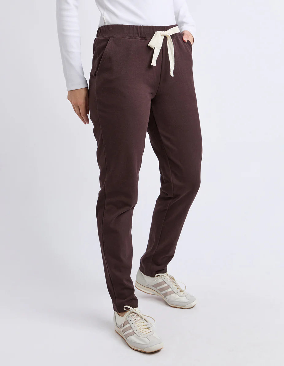 Foxwood Monday Pant - Coffee | Women's Cotton Drawstring Lounge Pant