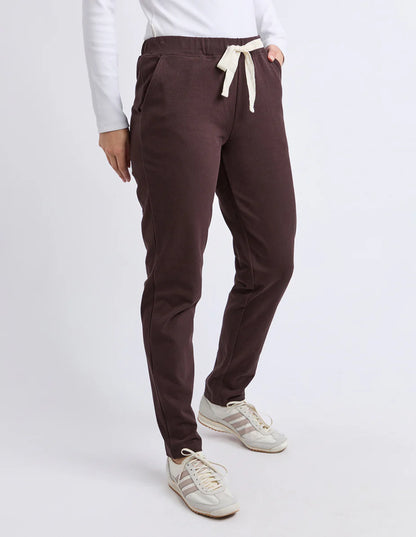 Foxwood Monday Pant - Coffee | Women's Cotton Drawstring Lounge Pant