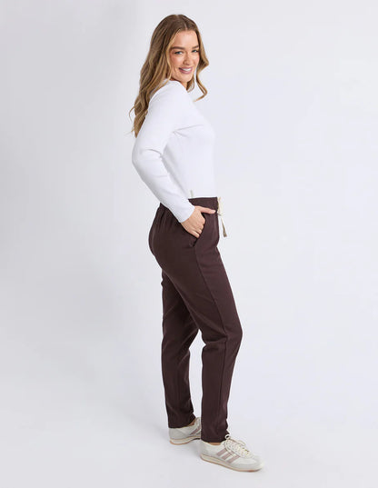 Foxwood Monday Pant - Coffee | Women's Cotton Drawstring Lounge Pant