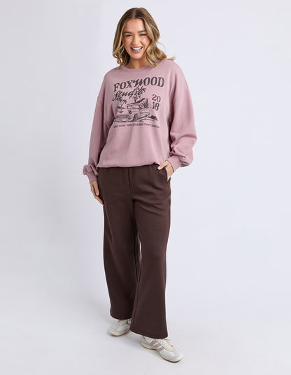 Foxwood Motor Crew Woodrose — women’s casual cotton sweater