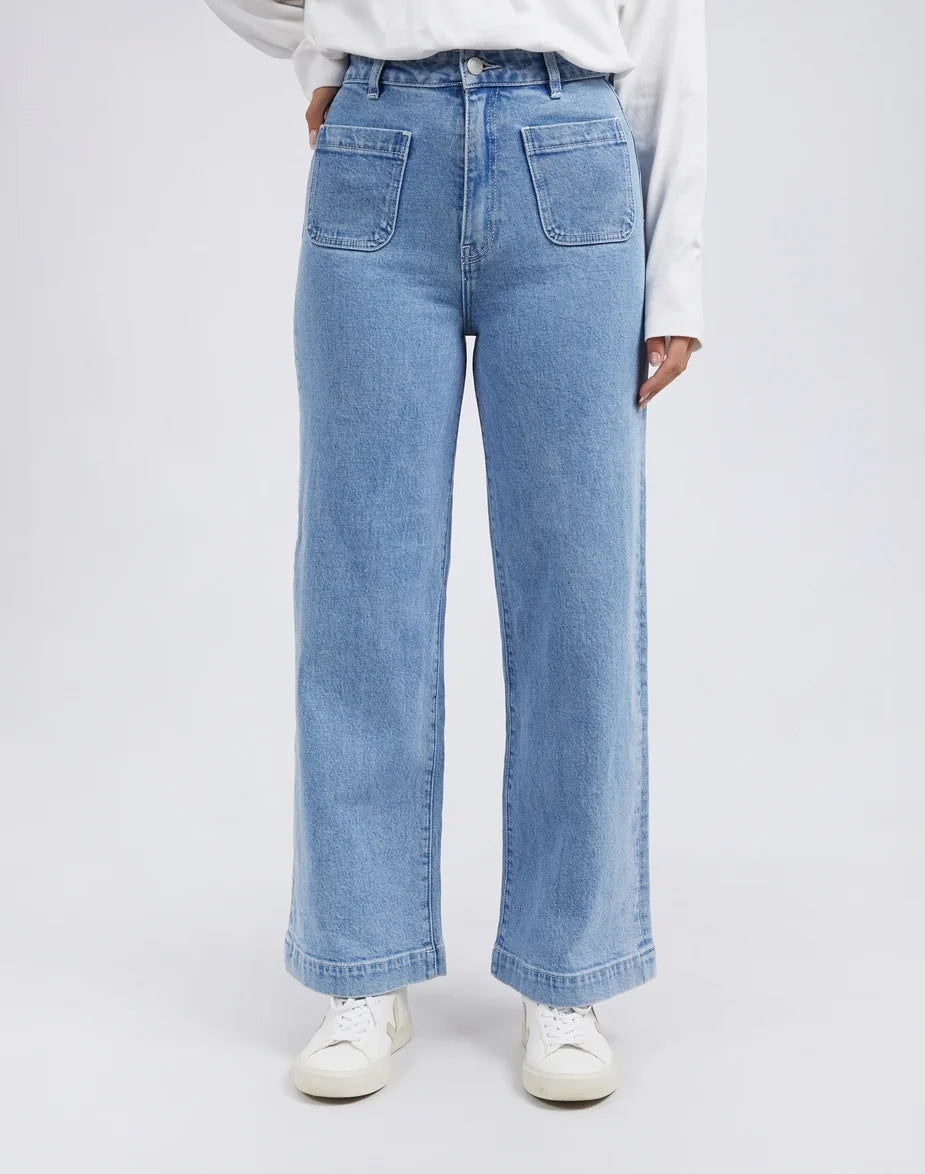 Foxwood Sarah Wide Leg Jean - Light Blue | High Rise Women's Denim Jeans
