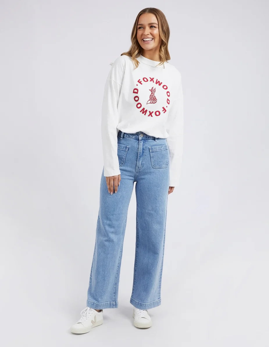 Foxwood Sarah Wide Leg Jean - Light Blue | High Rise Women's Denim Jeans