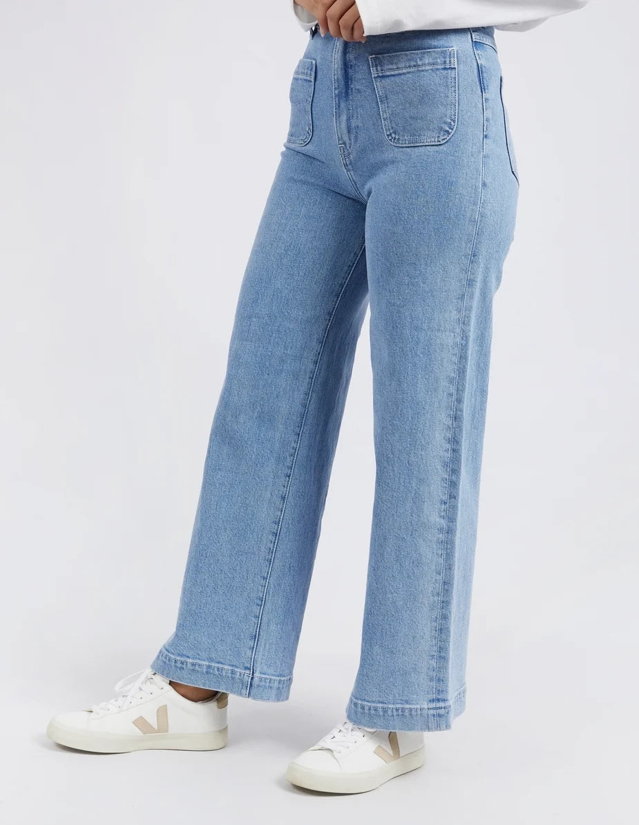 Foxwood Sarah Wide Leg Jean - Light Blue | High Rise Women's Denim Jeans
