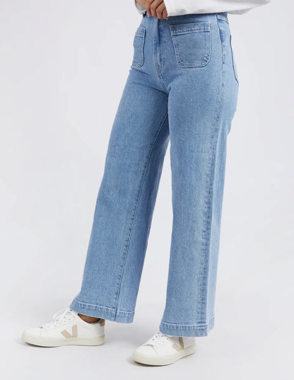 Foxwood Sarah Wide Leg Jean - Light Blue | High Rise Women's Denim Jeans