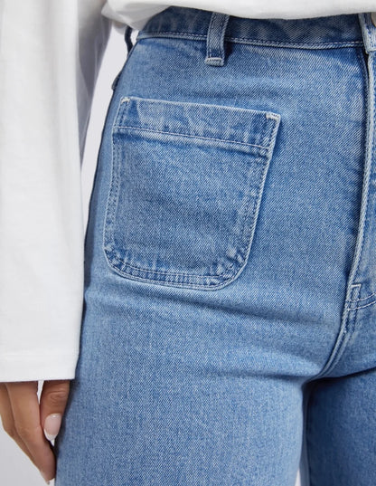 Foxwood Sarah Wide Leg Jean - Light Blue | High Rise Women's Denim Jeans