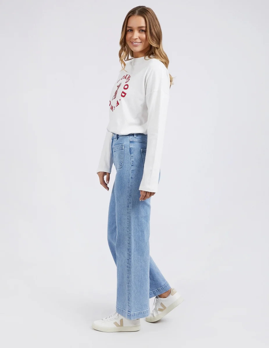 Foxwood Sarah Wide Leg Jean - Light Blue | High Rise Women's Denim Jeans