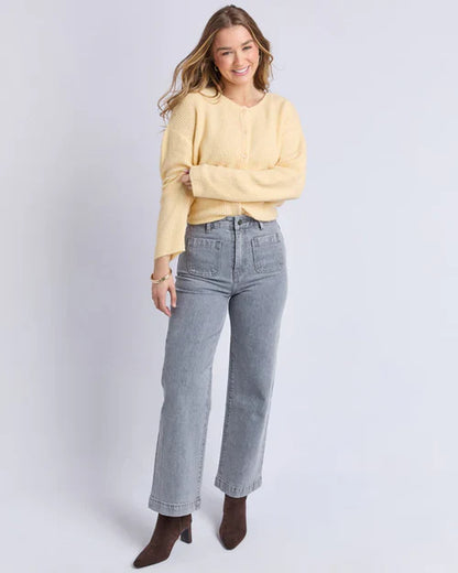Foxwood Sarah Wide Leg Jean - Washed Grey | High Rise Wide Leg Denim Jeans