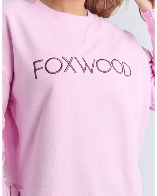 Foxwood Simplified Metallic Crew - Bright Pink | Women's Relaxed Fit Cotton Sweatshirt