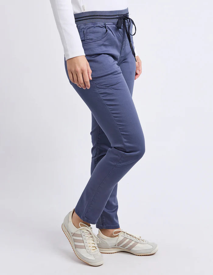 Foxwood Sylvia Jogger - Country Blue | Stretch Cotton Drill Jogger Pants