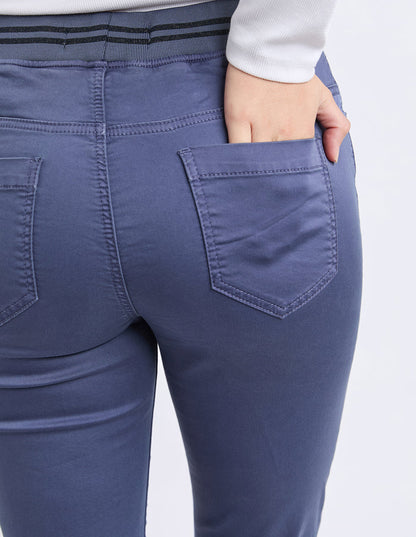 Foxwood Sylvia Jogger - Country Blue | Stretch Cotton Drill Jogger Pants