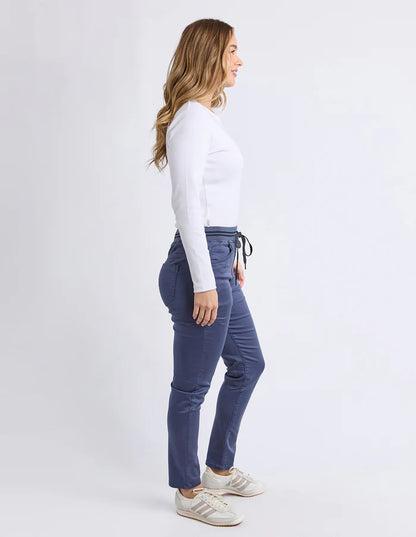 Foxwood Sylvia Jogger - Country Blue | Stretch Cotton Drill Jogger Pants