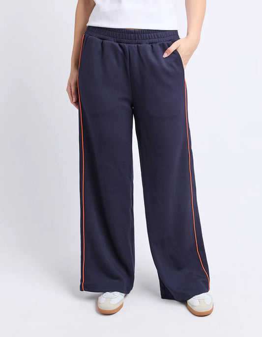 Foxwood Traveller Pant - Navy & Orange | Women's Stretch Track Pants