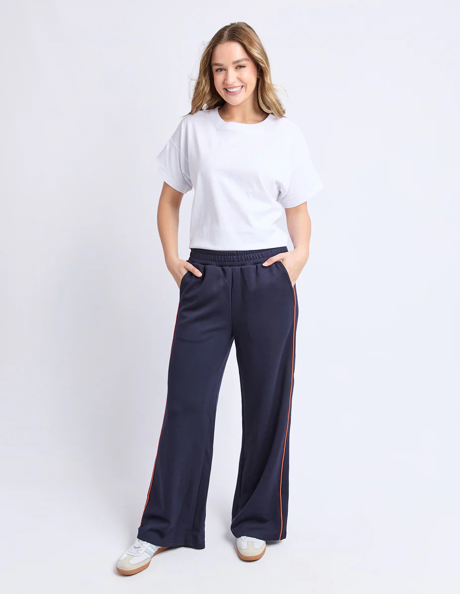 Foxwood Traveller Pant - Navy & Orange | Women's Stretch Track Pants