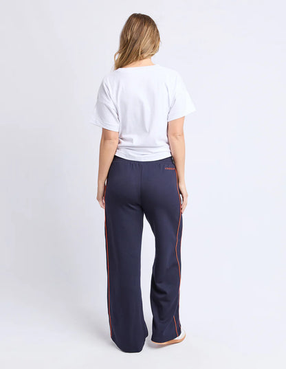 Foxwood Traveller Pant - Navy & Orange | Women's Stretch Track Pants
