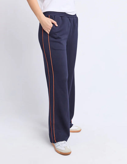 Foxwood Traveller Pant - Navy & Orange | Women's Stretch Track Pants