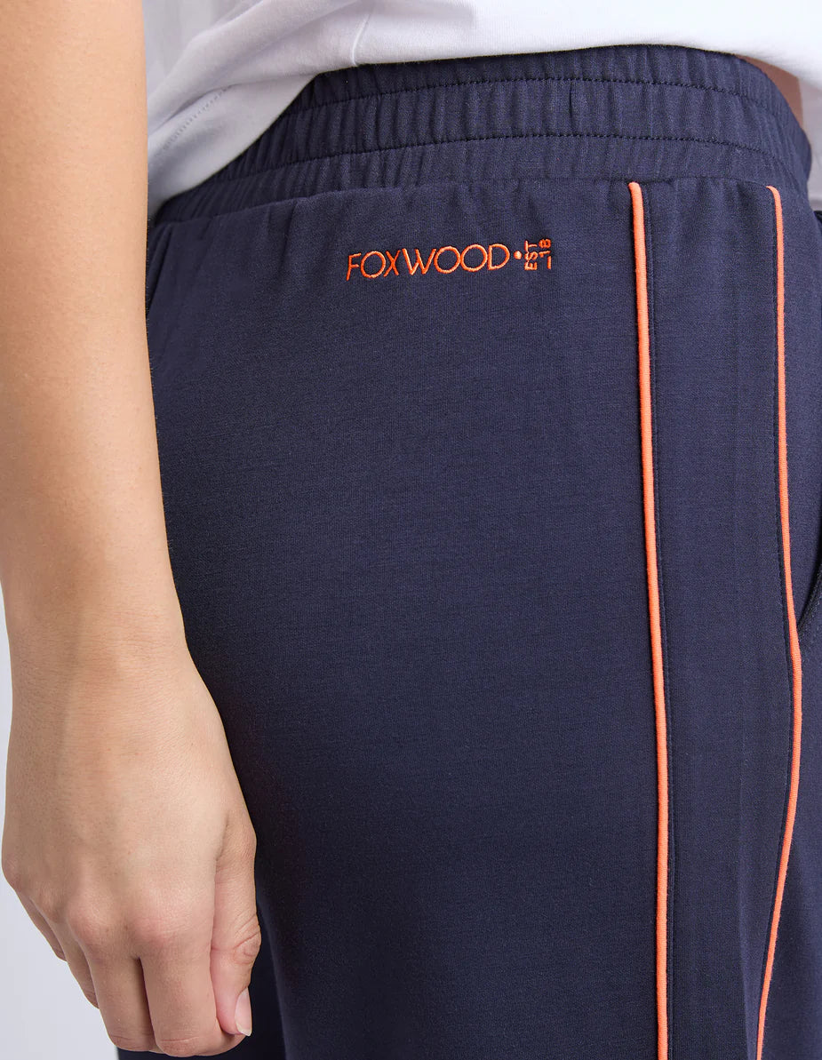 Foxwood Traveller Pant - Navy & Orange | Women's Stretch Track Pants