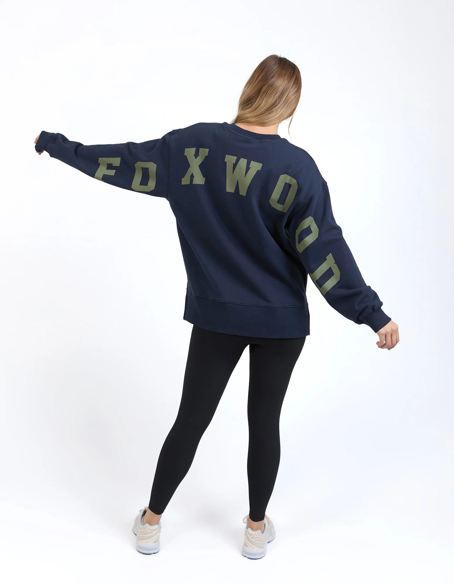Foxwood Interval Crew - Navy & Khaki | Women's Oversized Relaxed Sweatshirt