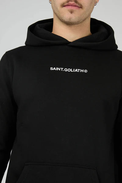 St Goliath ID Hoodie - Black | Men's Classic Relaxed Fit Black Hoodie
