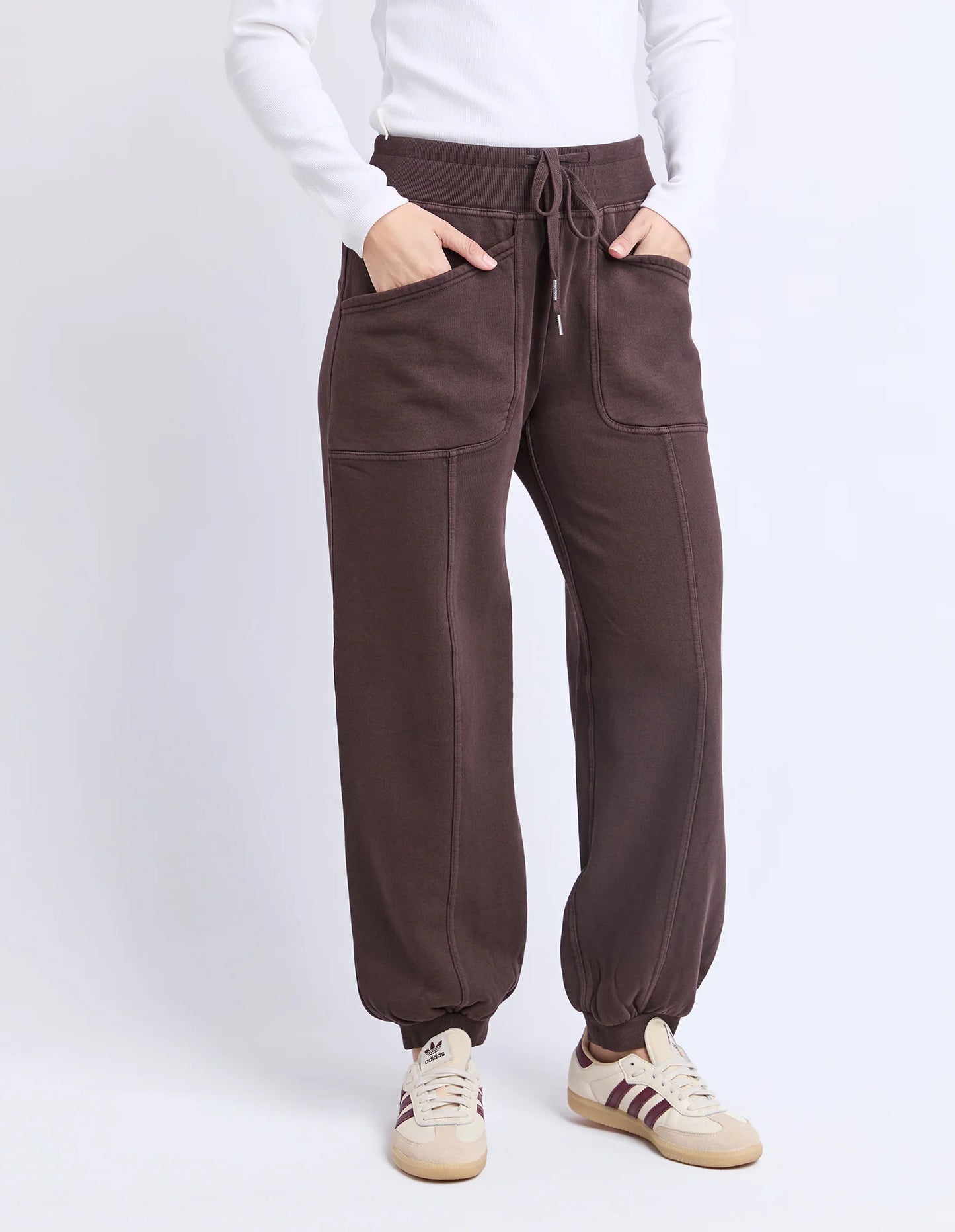 Foxwood Leo Trackpant - Coffee | Women’s Everyday Cotton Trackpants