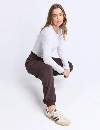 Foxwood Leo Trackpant - Coffee | Women’s Everyday Cotton Trackpants