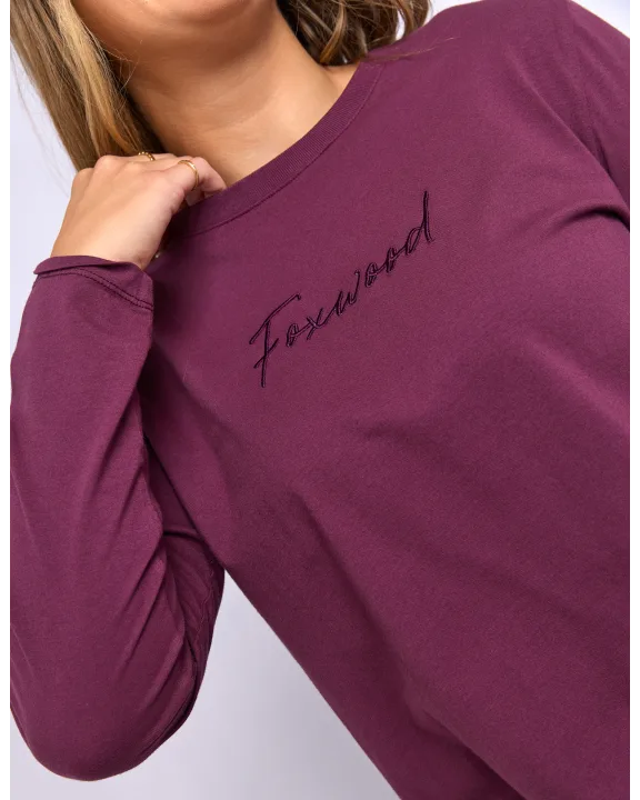 Foxwood Signature Long Sleeve Tee - Plum | Women’s Everyday Layering Essential
