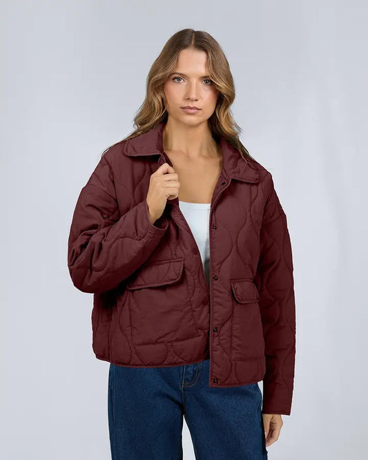 Silent Theory Archer Stitched Jacket - Cherry | Versatile Women's Everyday Jacket