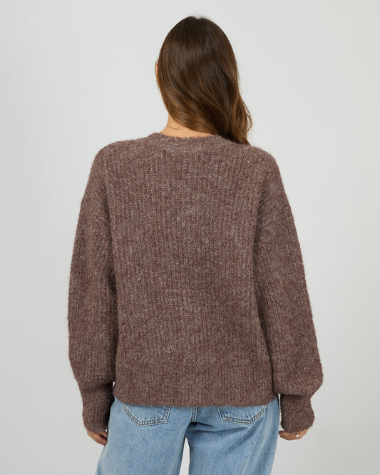 Silent Theory Bonni Knit Cardigan - Cherry | Women's Relaxed Soft Knit Cardi