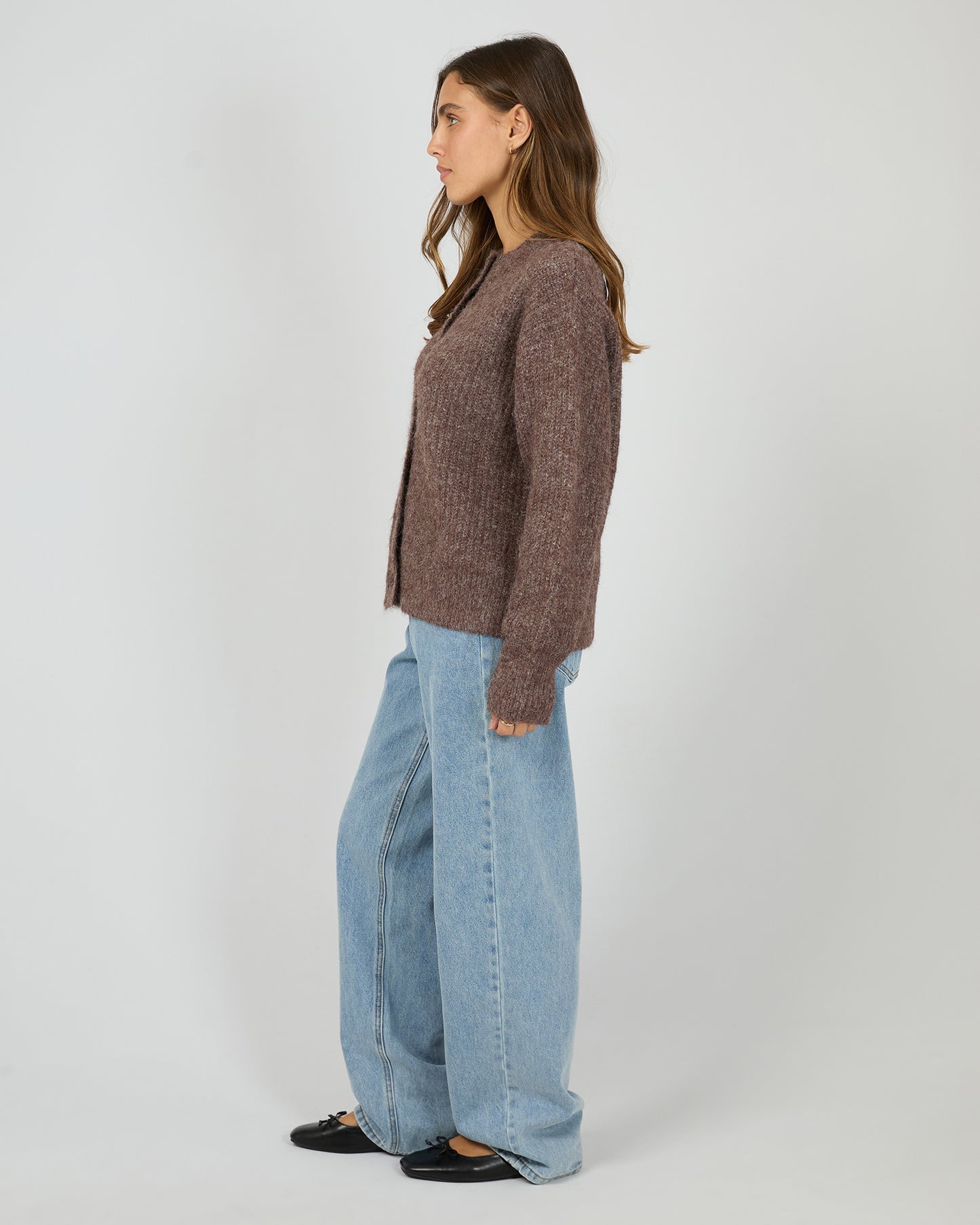 Silent Theory Bonni Knit Cardigan - Cherry | Women's Relaxed Soft Knit Cardi